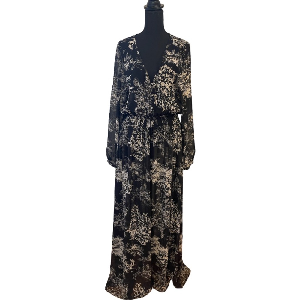 Australian label Sportsgirl Floral sheer maxi dress, Size L